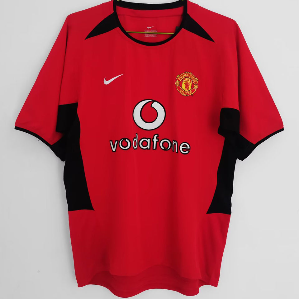 jersey 2002/04 manchester united local manga corta versión fan retro