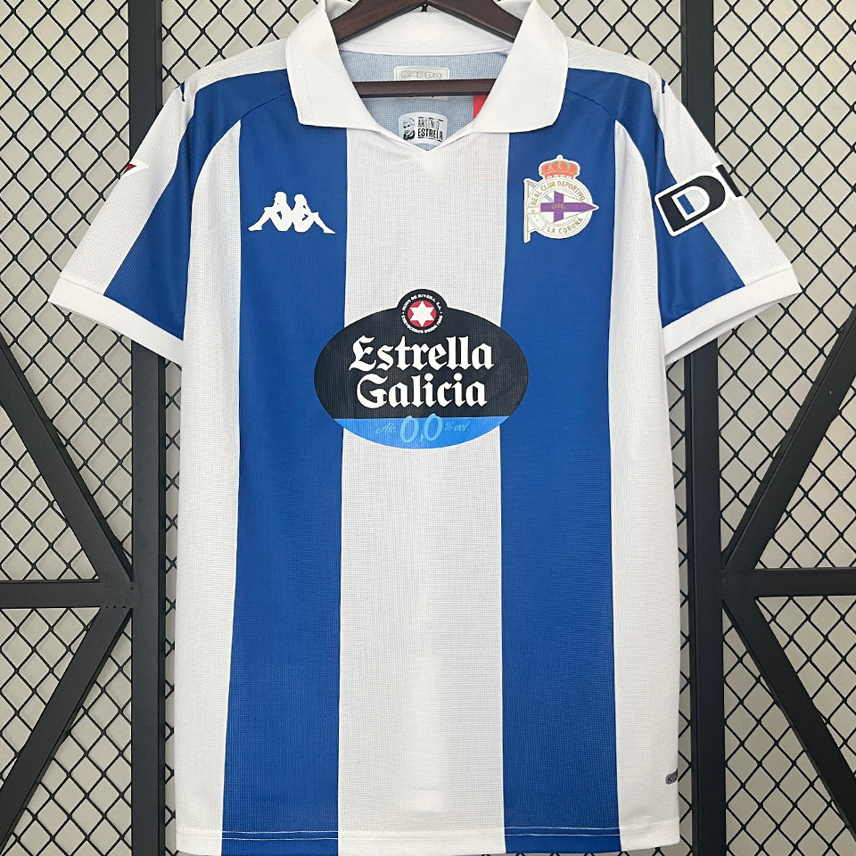Jersey 2024/25 Deportivo La Coruna Local Manga corta Versión Fan