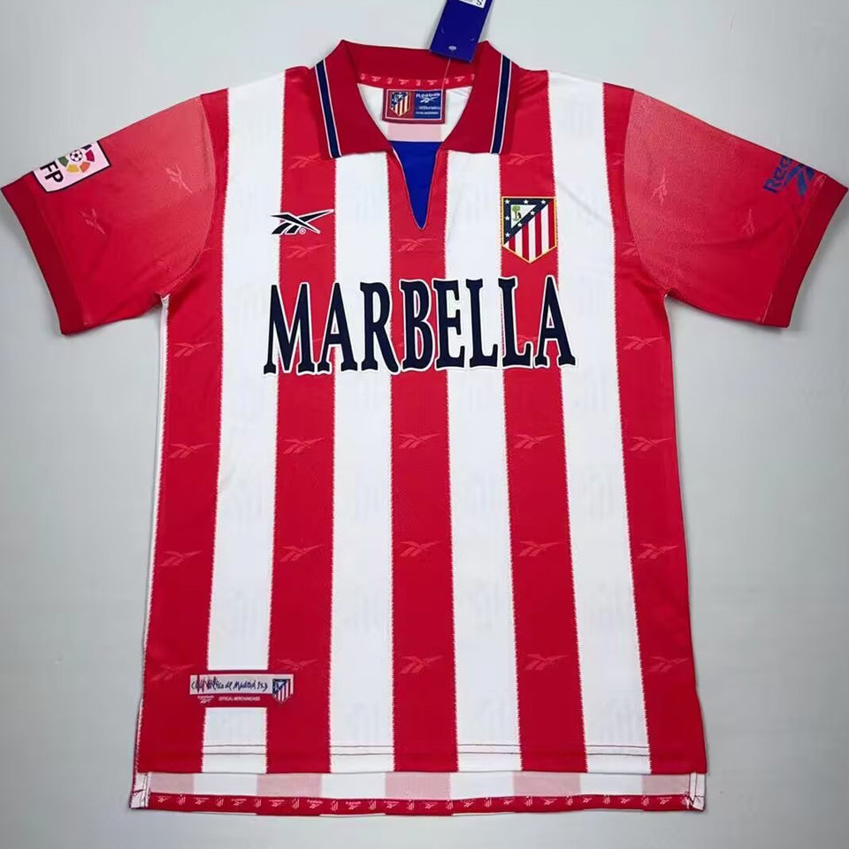 jersey 1998/99 atletico de madrid local manga corta versión fan retro