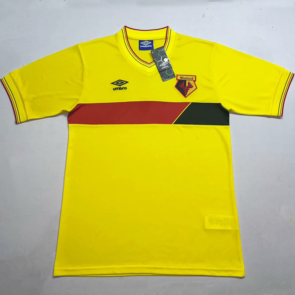 Jersey 1985/1988 Watford Local Manga corta Versión Fan Retro