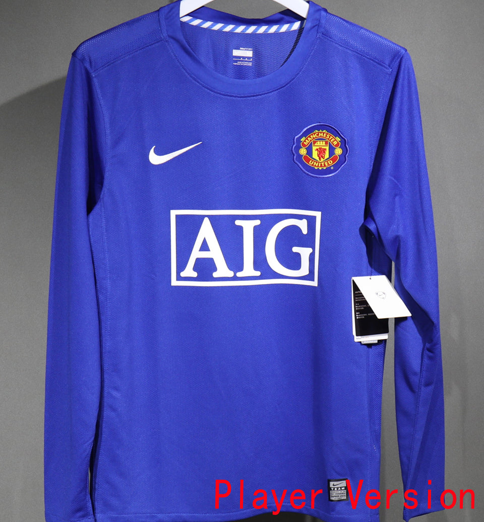 jersey 2008/2009 manchester united tercero manga larga versión jugador retro