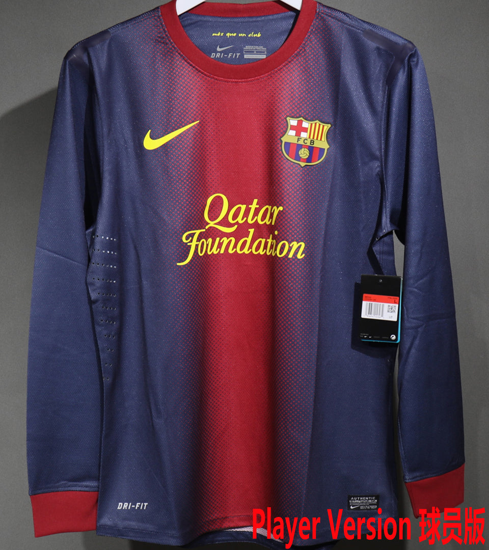 Jersey 2012/13 Barcelona Local Manga larga Versión Jugador Retro