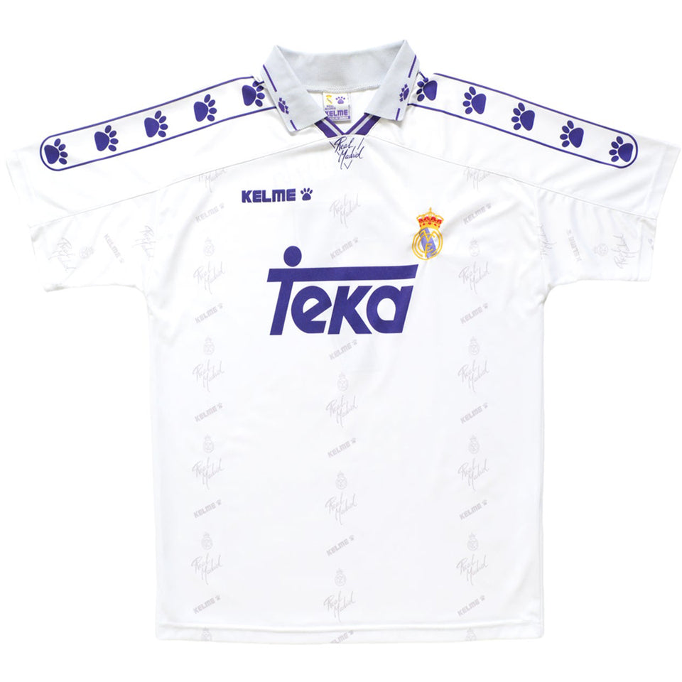 jersey 1994/96 real madrid local manga corta versión fan retro
