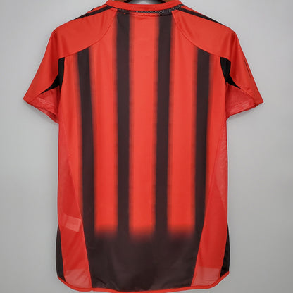 Jersey 2004/2005 AC Milan Local Manga corta Versión Fan Retro