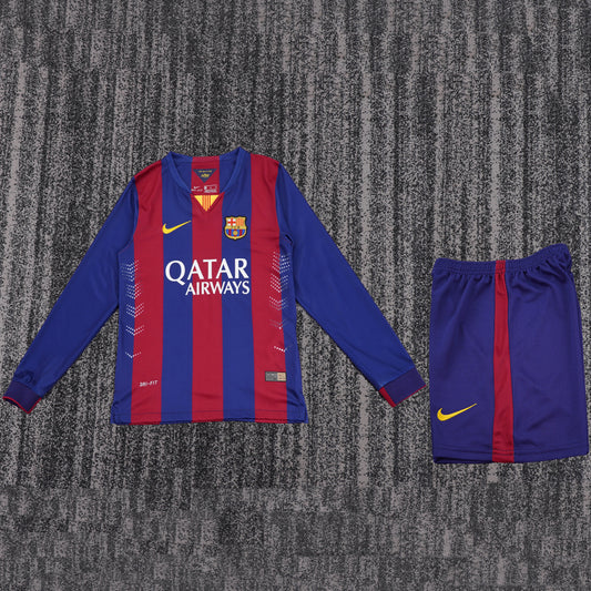 Jersey 2014/2015 Barcelona Local Manga larga Niño Retro