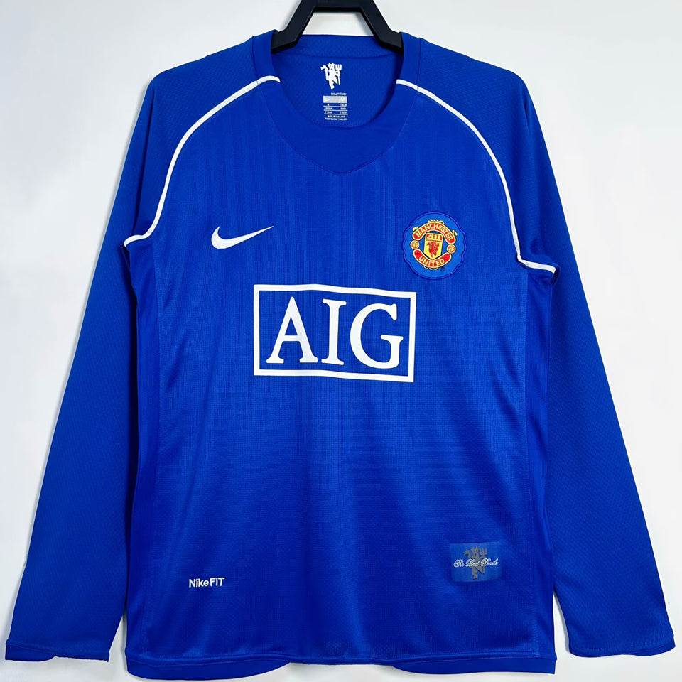 jersey 2007/08 manchester united portero manga larga versión fan retro