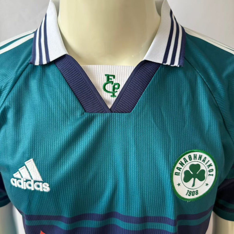 jersey 1999/2000 panathinaikos local manga corta versión fan retro