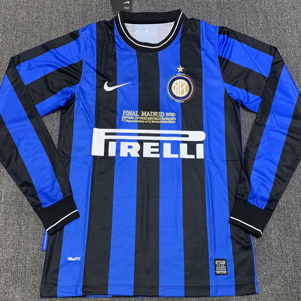 Jersey 2009/10 Inter Milan Local Manga larga Versión Fan Retro
