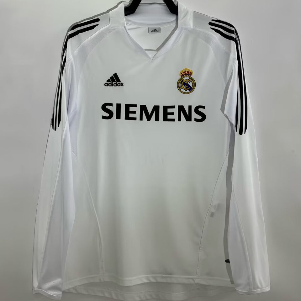 jersey 2005/06 real madrid local manga larga versión fan retro