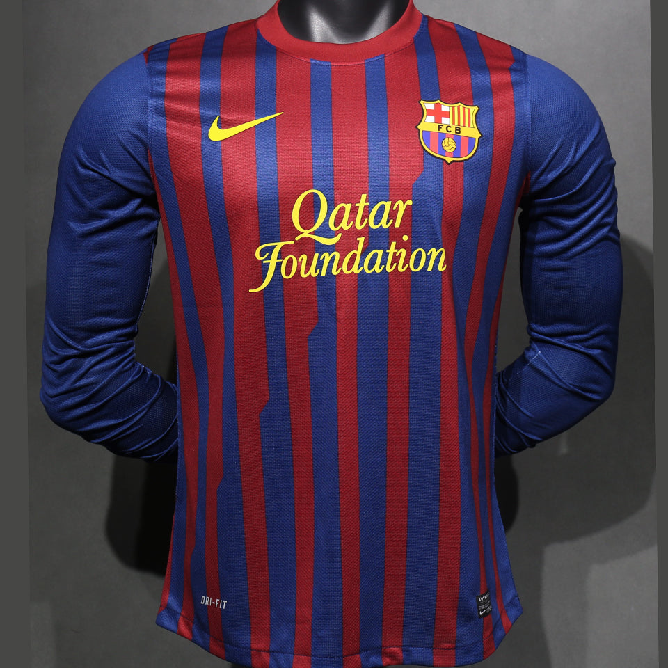 jersey 2011/12 barcelona local manga larga versión jugador retro