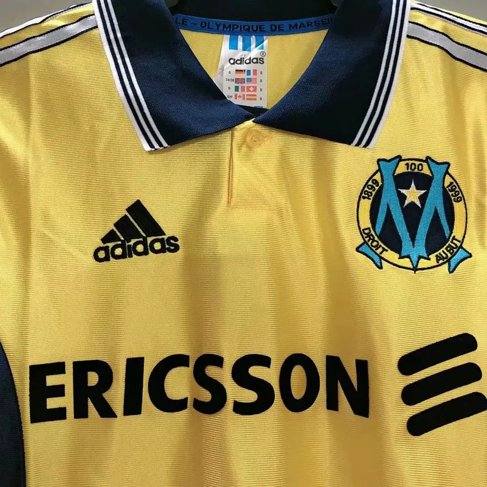 Jersey 1998/1999 Marseille Visitante Manga corta Versión Fan Retro