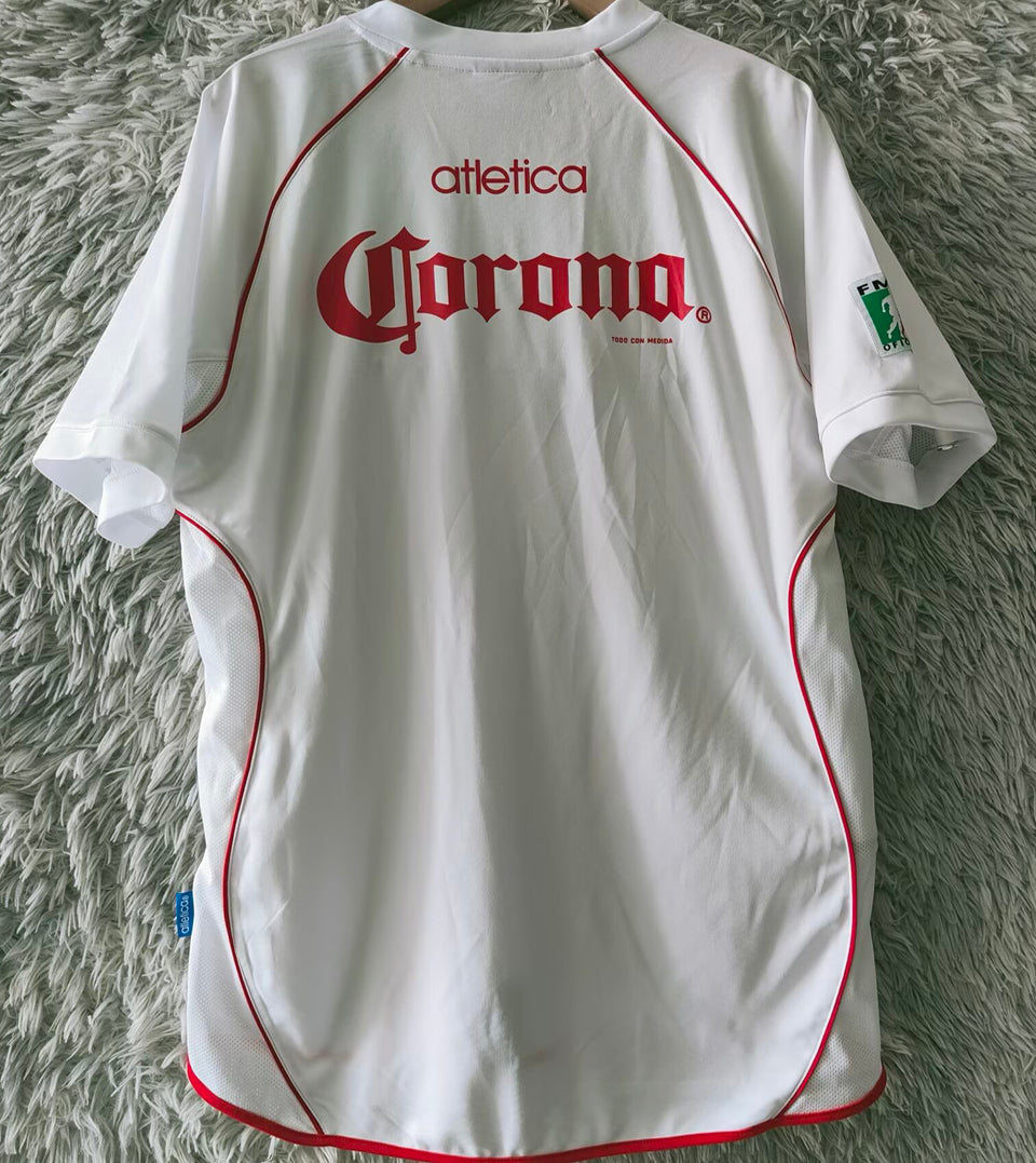 jersey 2005/2006 deportivo toluca visitante manga corta versión fan retro