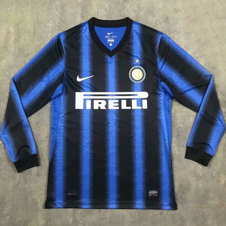 Jersey 2010/11 Inter Milan Local Manga larga Versión Fan Retro