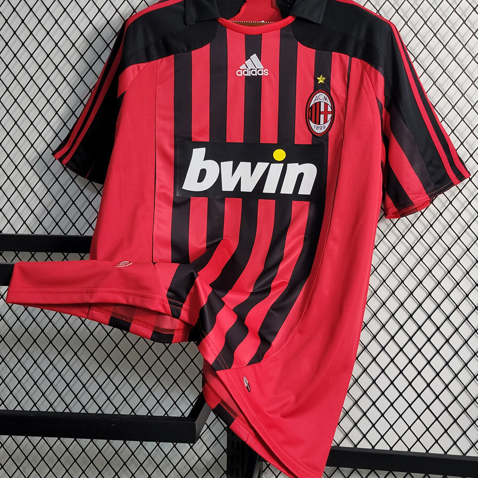 jersey 2007/08 ac milan local manga corta versión fan retro