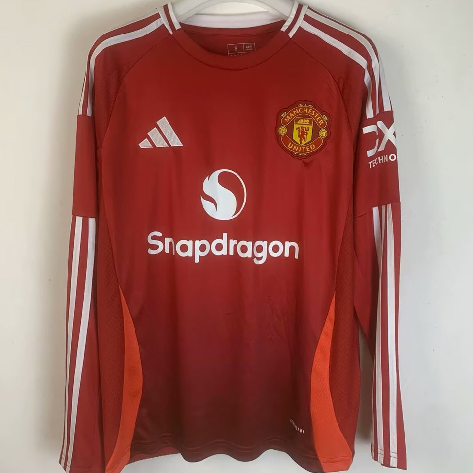 Jersey 2024/25 Manchester United Local Manga larga Versión Fan