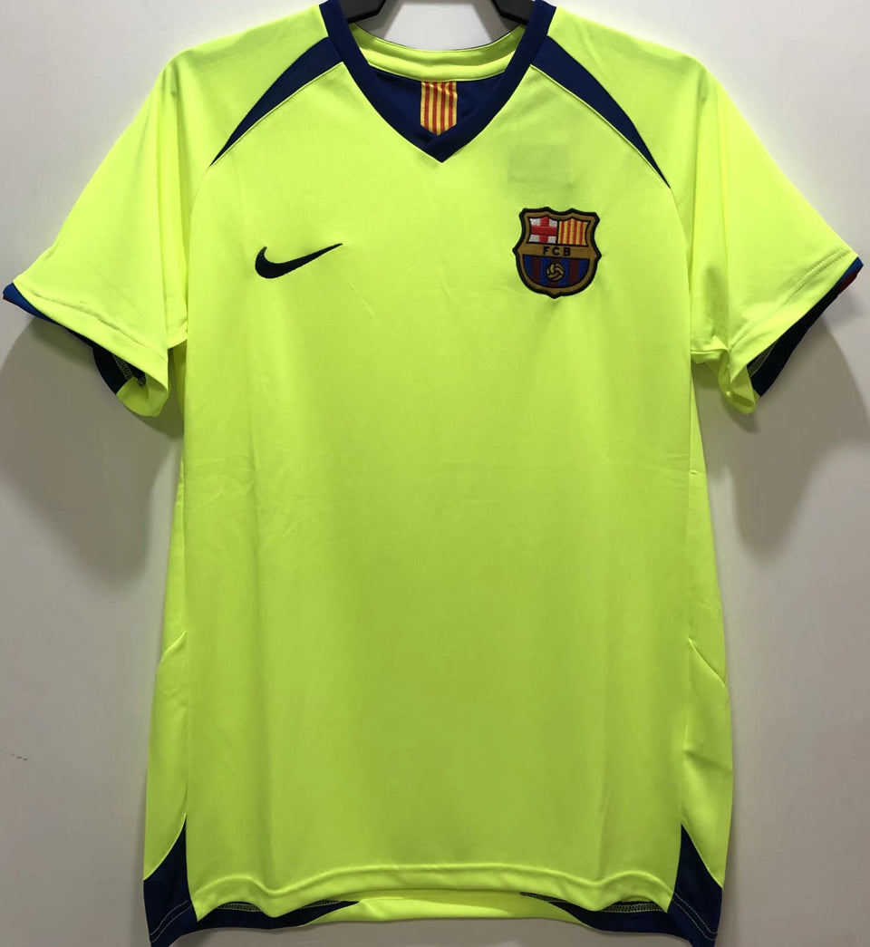 jersey 2005/06 barcelona visitante manga corta versión fan retro