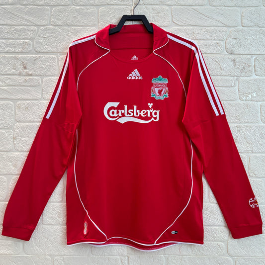 Jersey 2006/08 Liverpool Local Manga larga Versión Fan Retro