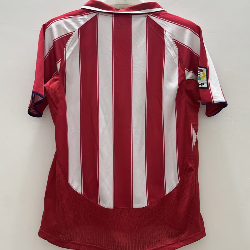 jersey 2003/2004 atletico de madrid local manga corta versión fan retro