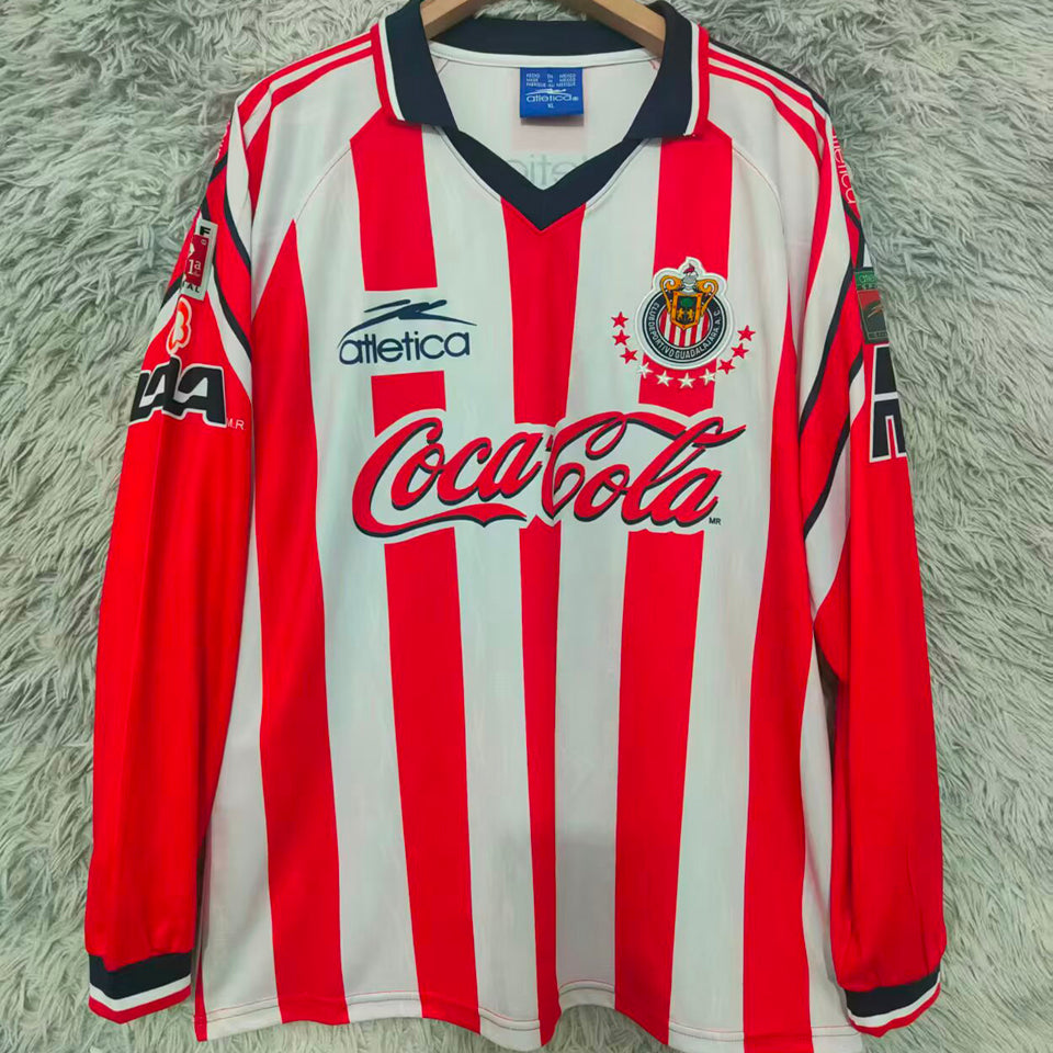 jersey 1998/1999 chivas local manga larga versión fan retro