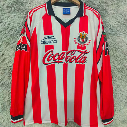 Jersey 1998/1999 Chivas Local Manga larga Versión Fan Retro