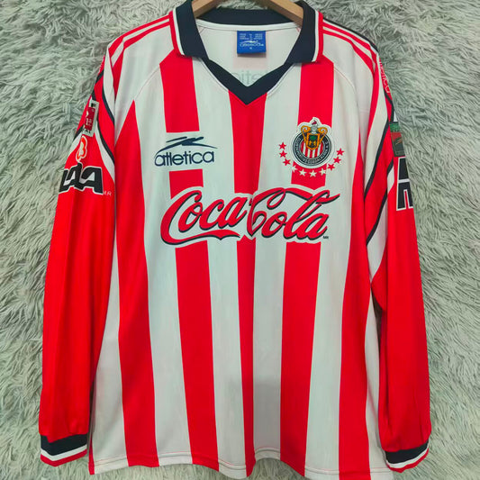 Jersey 1998/1999 Chivas Local Manga larga Versión Fan Retro