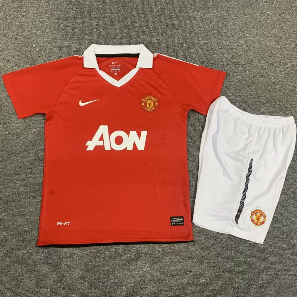 jersey 2010/11 manchester united local manga corta niño retro