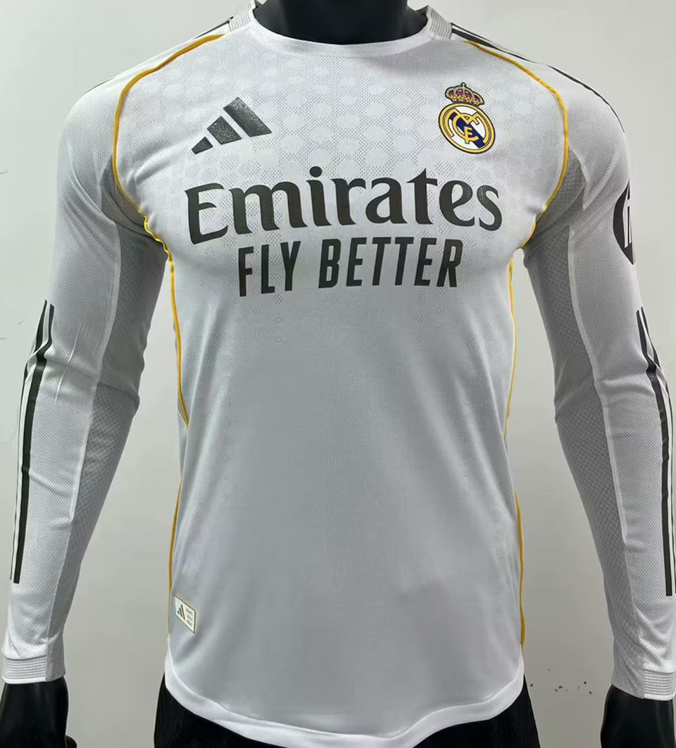 Jersey 2025/26 Real Madrid Local Manga larga Versión Jugador