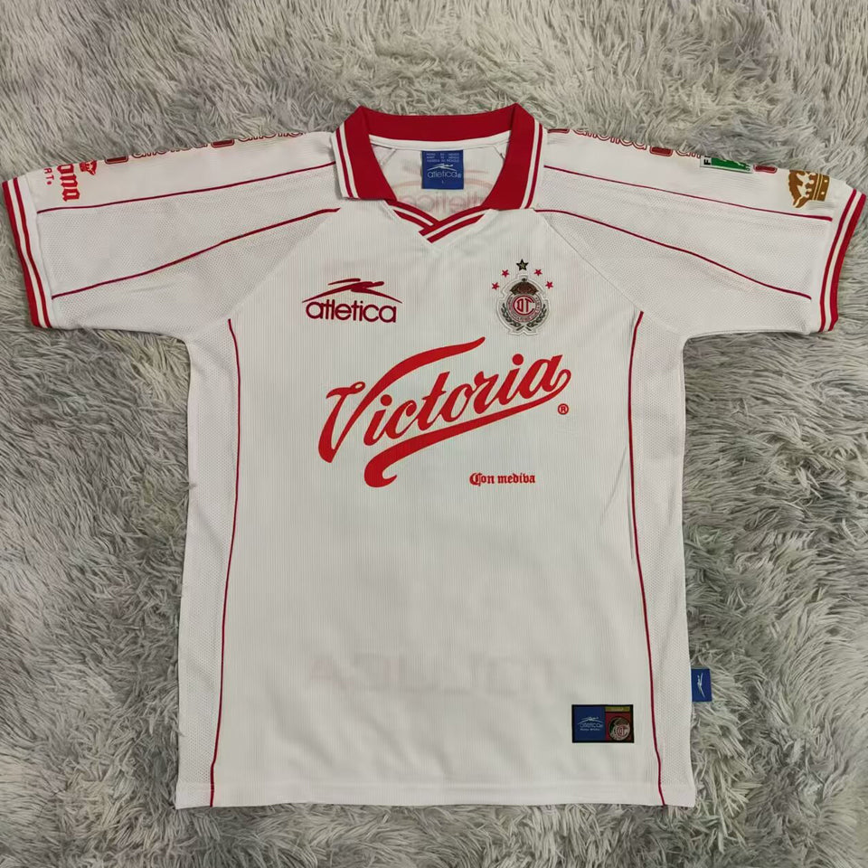 jersey 1999/2000 deportivo toluca visitante manga corta versión fan retro
