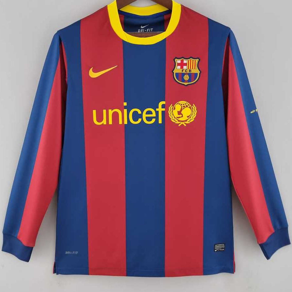 jersey 2010/11 barcelona local manga larga versión fan retro