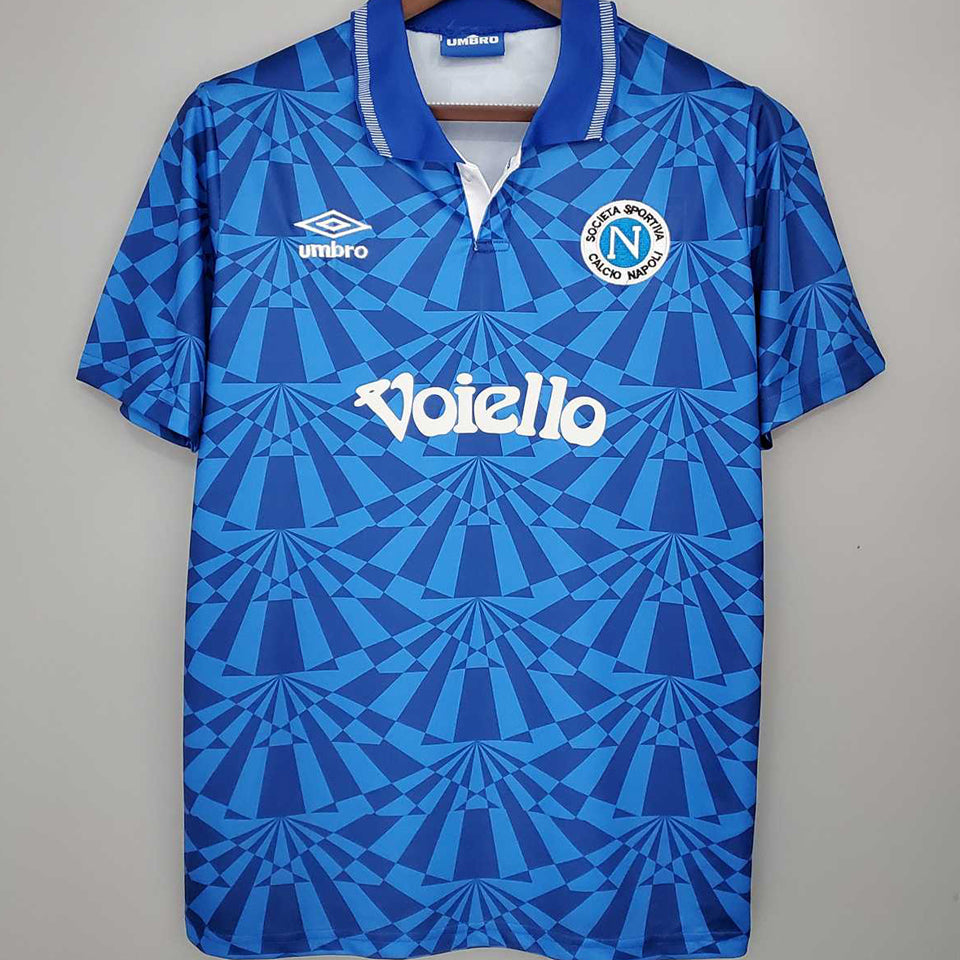 jersey 1991/93 napoli local manga corta versión fan retro