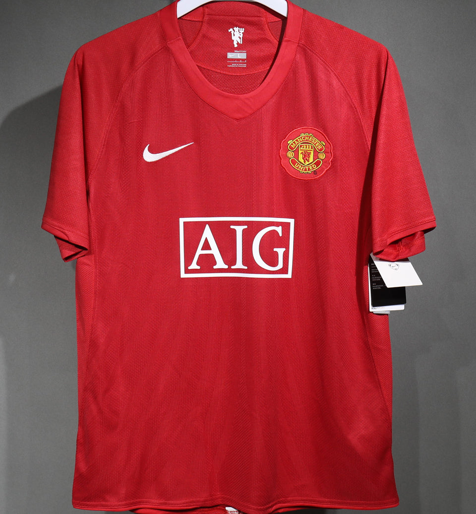 Jersey 2007/08 Manchester United Local Manga corta Versión Jugador Retro