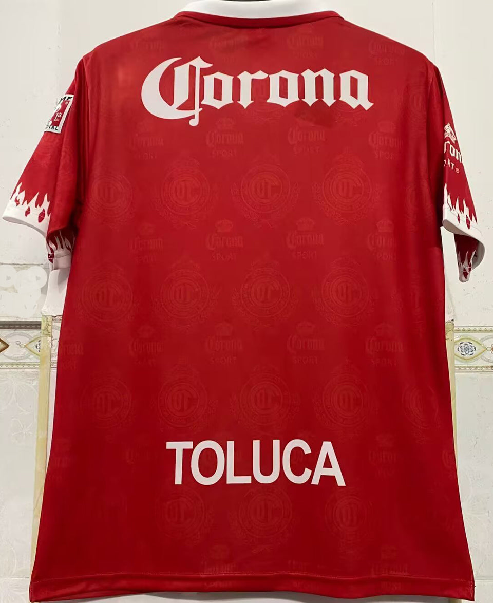 jersey 1997/1998 deportivo toluca local manga corta versión fan retro