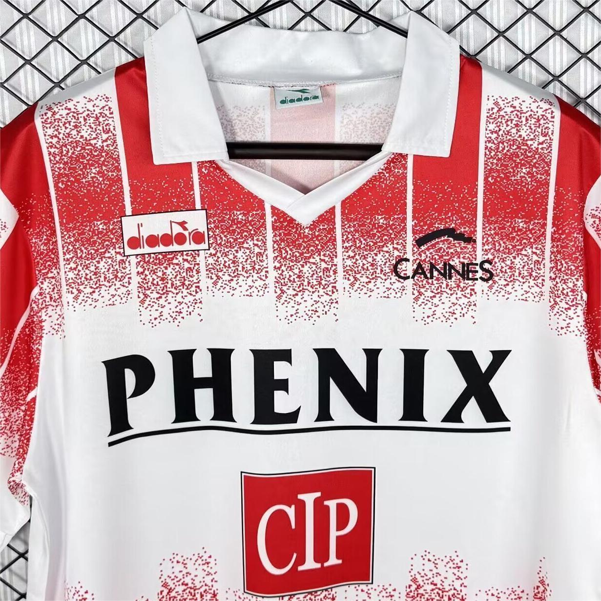 jersey 1991/1992 as cannes local manga larga versión fan retro