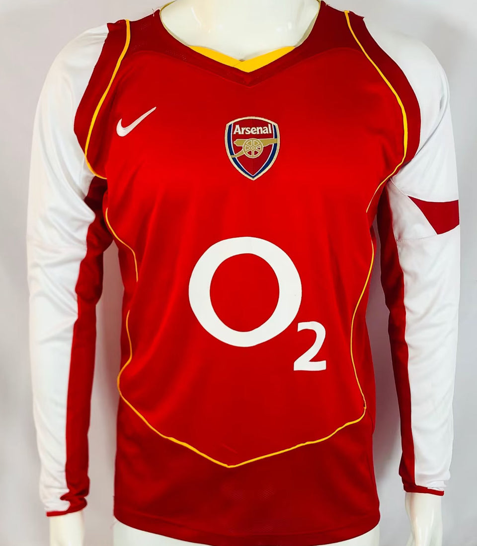 jersey 2004/05 arsenal local manga larga versión fan retro