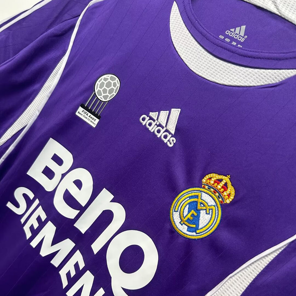 jersey 2006/07 real madrid visitante manga corta versión fan retro