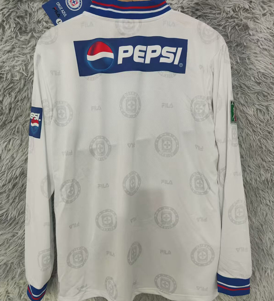 jersey 1997/98 cruz azul visitante manga larga versión fan retro