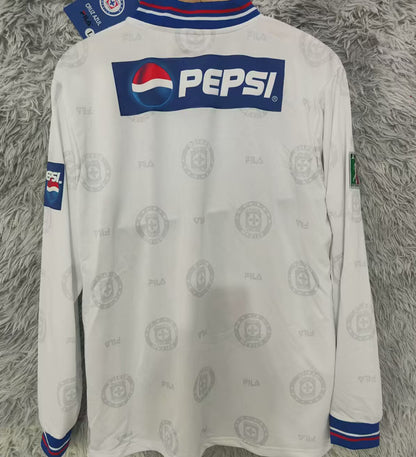 Jersey 1997/98 Cruz Azul Visitante Manga larga Versión Fan Retro