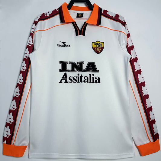 Jersey 1998/99 Roma Visitante Manga larga Versión Fan Retro