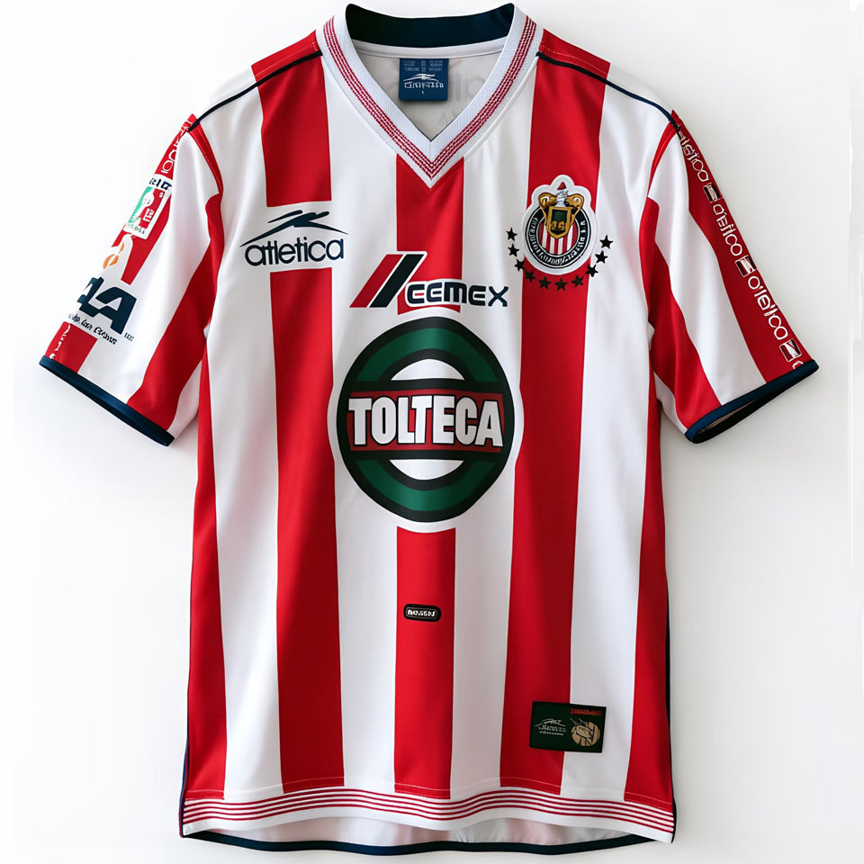 jersey 2001 chivas local manga corta versión fan retro