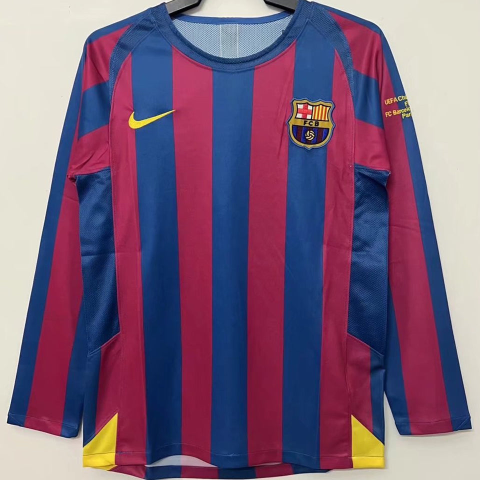 jersey 2005/06 barcelona local manga larga versión fan retro