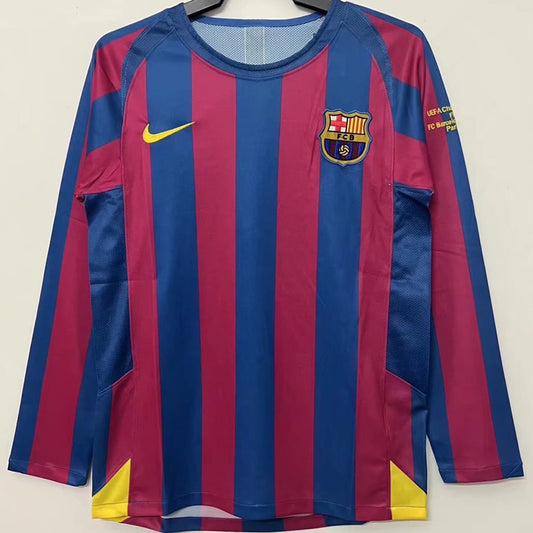 Jersey 2005/06 Barcelona Local Manga larga Versión Fan Retro