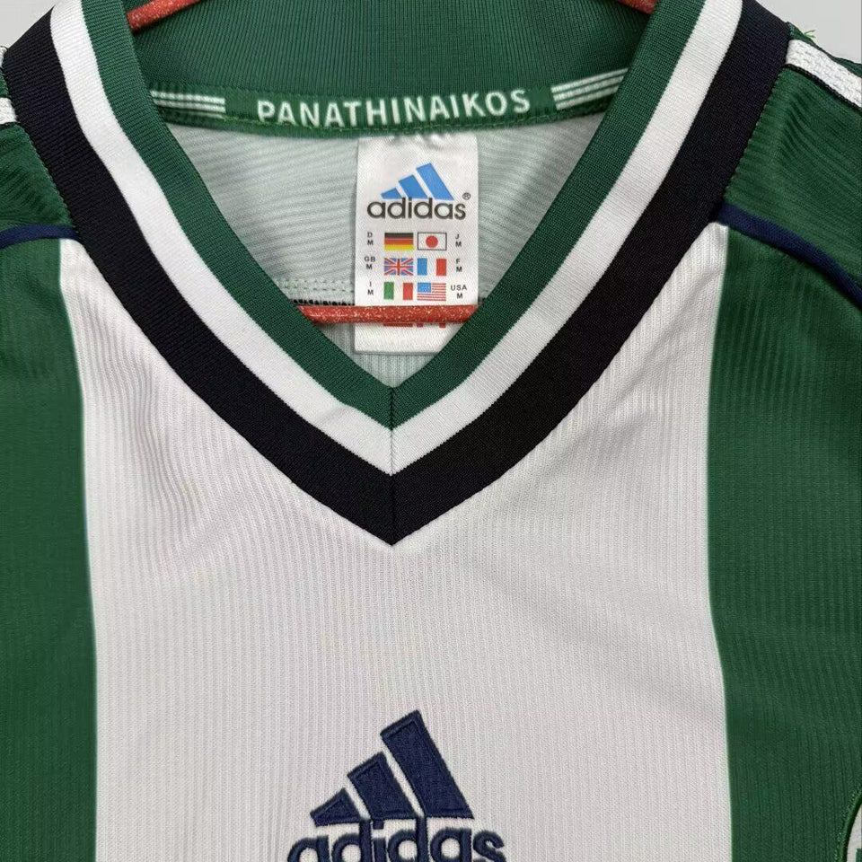 jersey 1998/1999 panathinaikos local manga corta versión fan retro