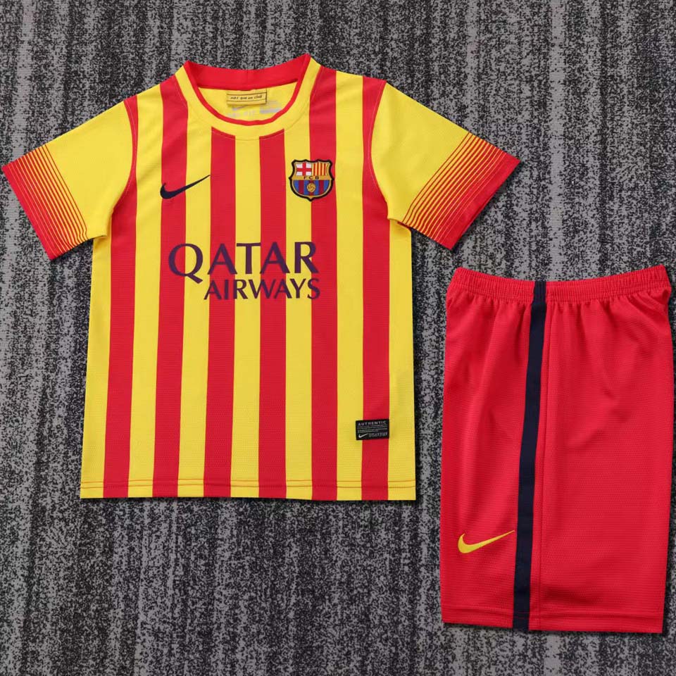 jersey 2013/14 barcelona visitante manga corta niño retro