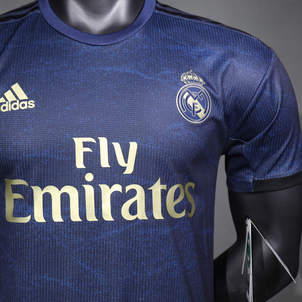 jersey 2019/20 real madrid visitante manga corta versión jugador retro