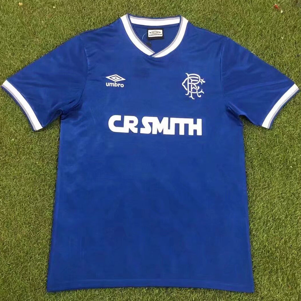 jersey 1984/87 rangers local manga corta versión fan retro