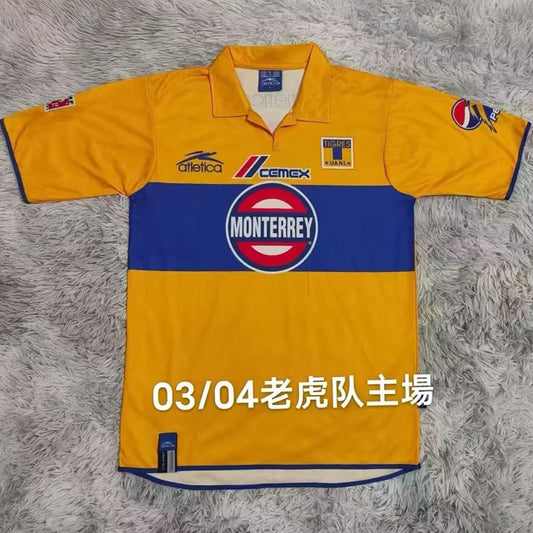 Jersey 2003/04 Tigres Local Manga corta Versión Fan Retro