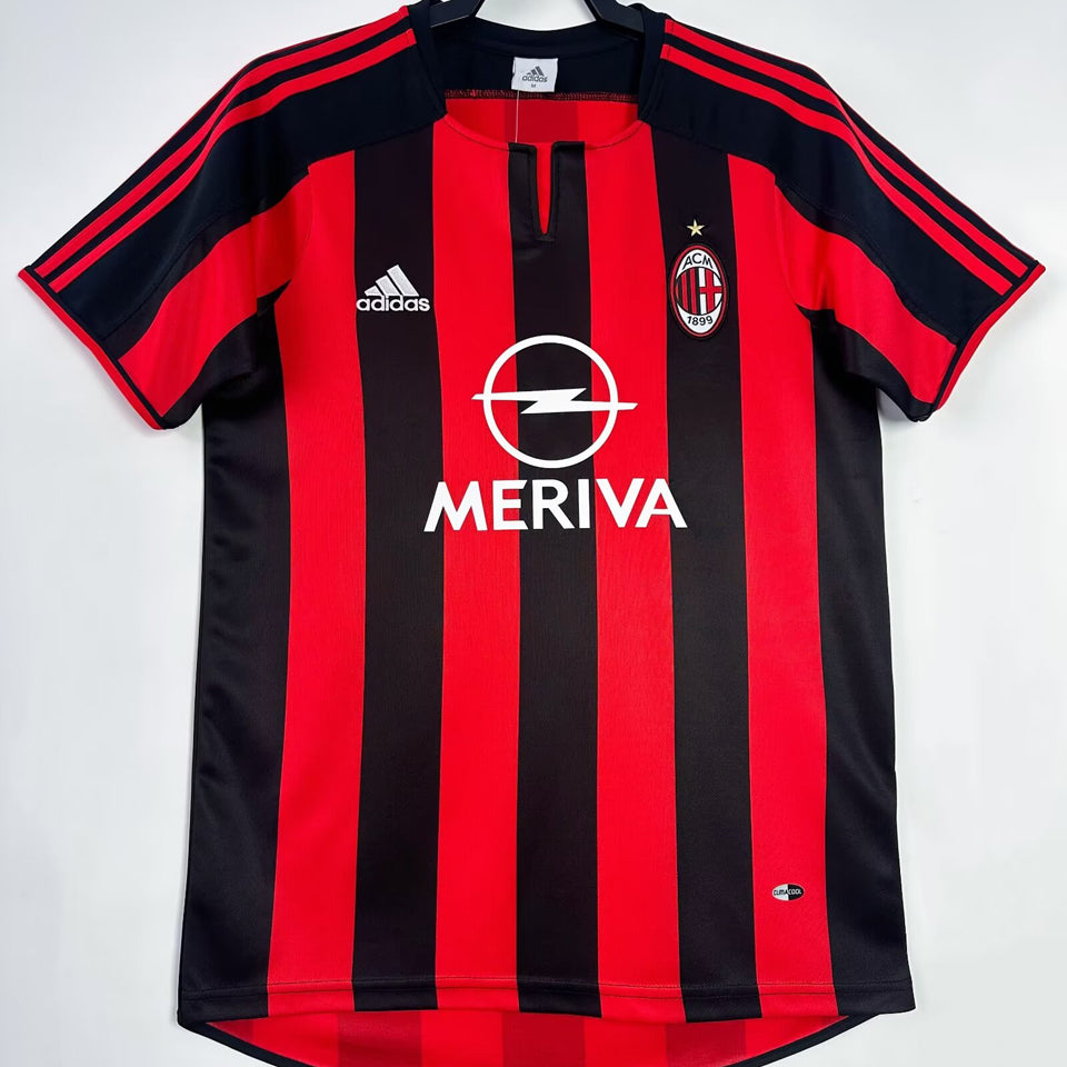 jersey 2003/04 ac milan local manga corta versión fan retro