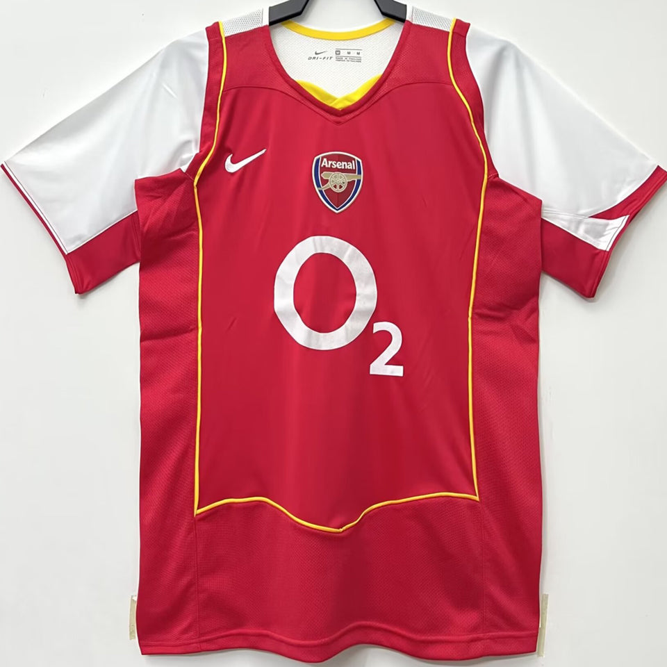 jersey 2004/05 arsenal local manga corta versión fan retro