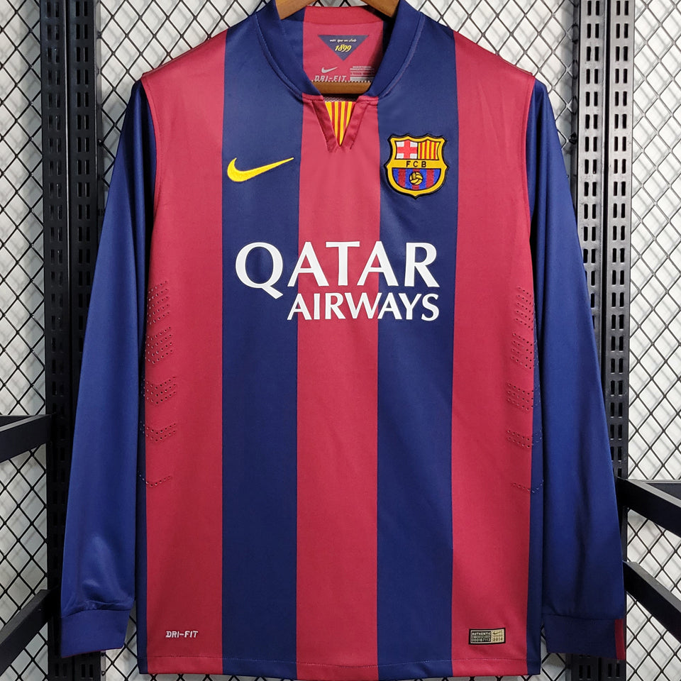 jersey 2014/15 barcelona local manga larga versión fan retro