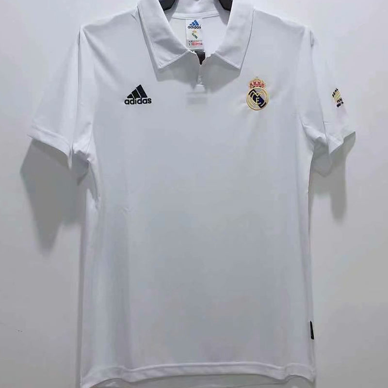 jersey 2002/03 real madrid local manga corta versión fan retro